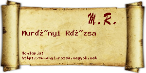 Murányi Rózsa névjegykártya