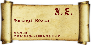 Murányi Rózsa névjegykártya